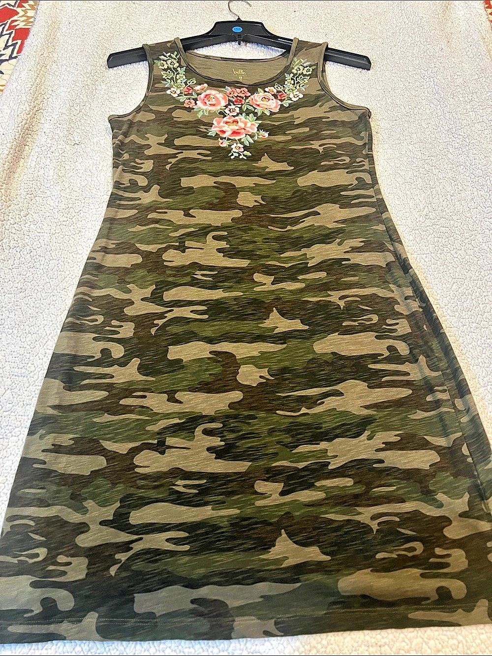 belle Camo Floral Embroidered Mini Dress Size XS Like New